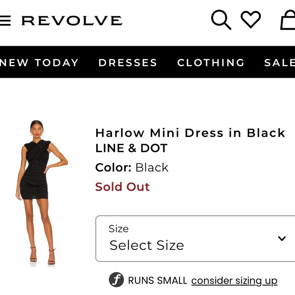 Revolve Line & Dot Harlow Mini Dress in Black NWT - Picture 4 of 4